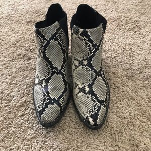 Snake skin print booties